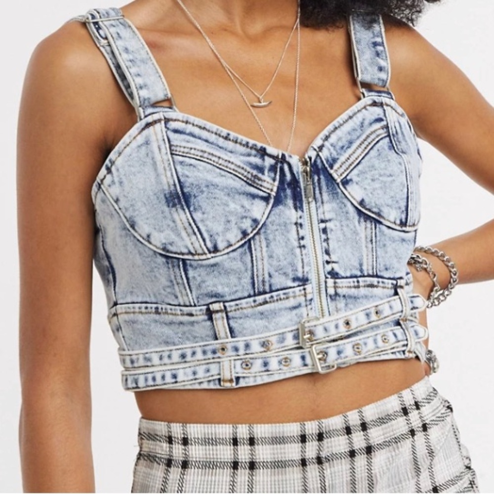 Denim corset